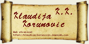 Klaudija Korunović vizit kartica